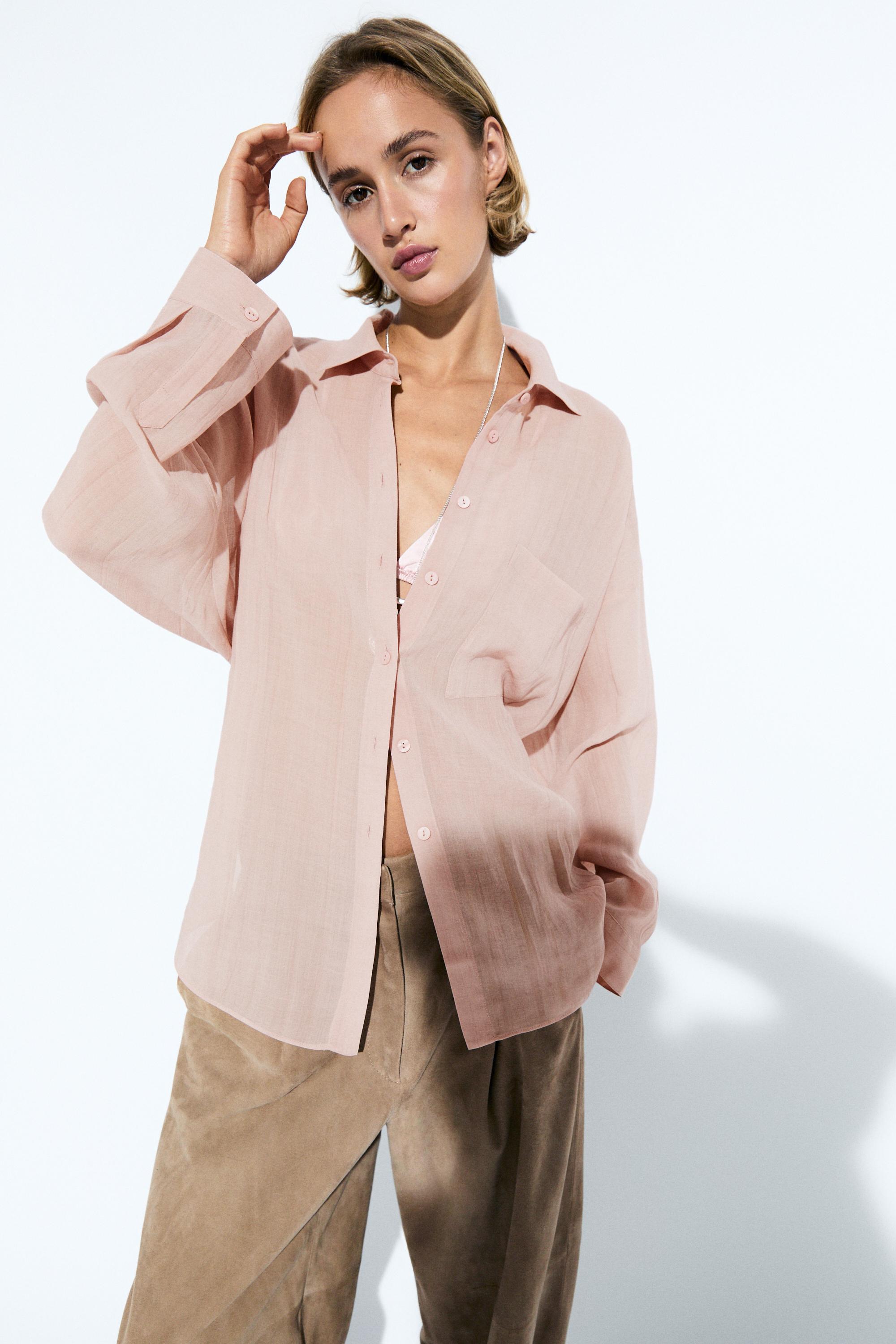 Chemise fluide à poche en ramie